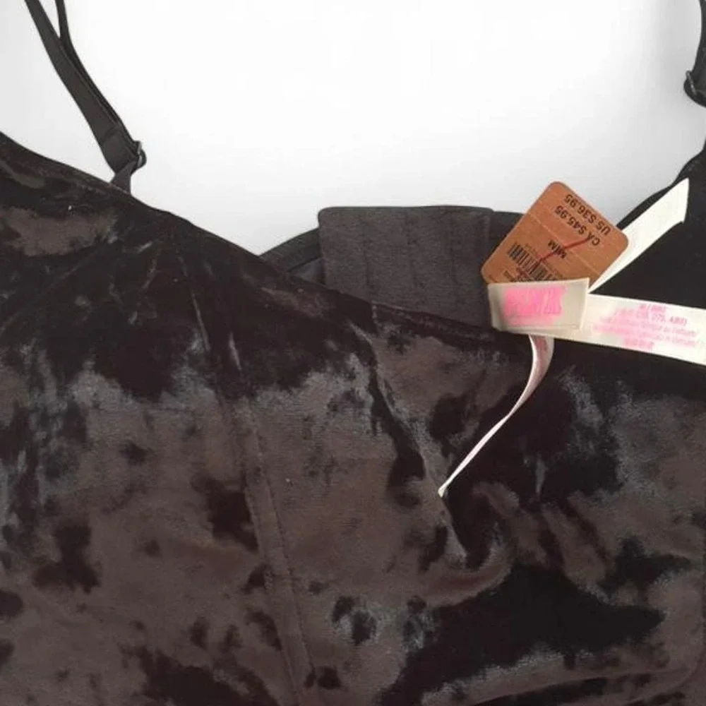 Victoria's Secret PINK black velvet corset top in size Medium